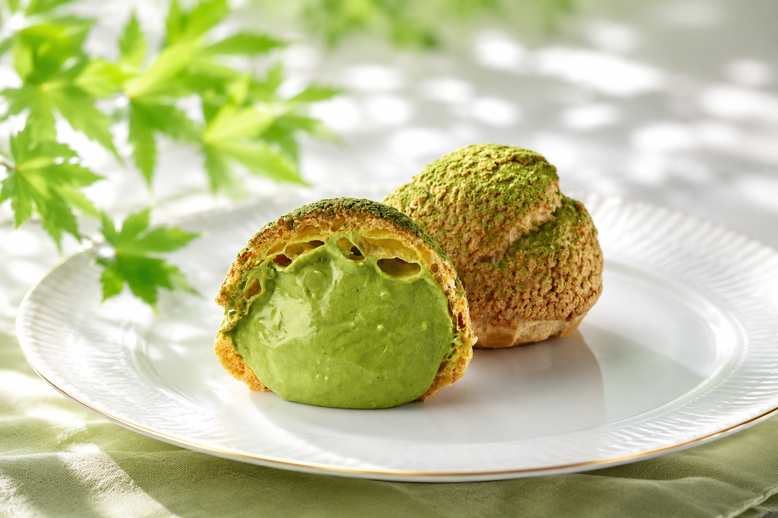 京都・宇治抹茶の奥深い味わいをシュークリームで表現！ パティスリー洛甘舎「洛甘シュー＜抹茶＞」発売中