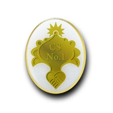 ◆PINS FACTORY（ピンズファクトリー）◆　ピンズ製作実例NO,802　「CS-No.1バッジ」株式会社かりゆし（かりゆしホテルズ）様　