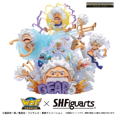 『ワンピース ワールドコレクタブルフィギュア PREMIUM-モンキー・D・ルフィ ギア5 SPECIAL-』×『ワールドコレクタブルフィギュア×S.H.Figuarts モンキー・D・ルフィ -ギア5-』(イメージ)