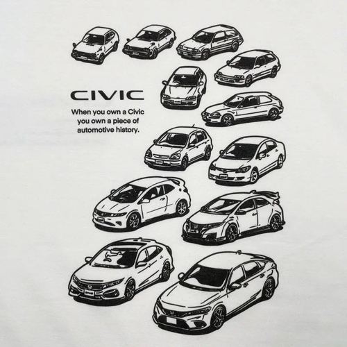 2401HD41-07 シビック Honda CIVIC HISTORY Tシャツ