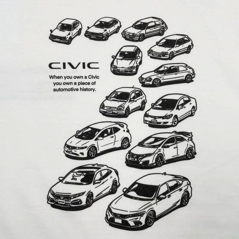 2401HD41-07 シビック Honda CIVIC HISTORY Tシャツ