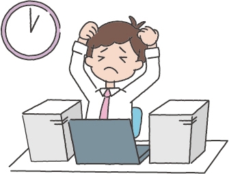 ユニボ イラスト素材2「残業」「時間外労働」「ワークライフバランス」