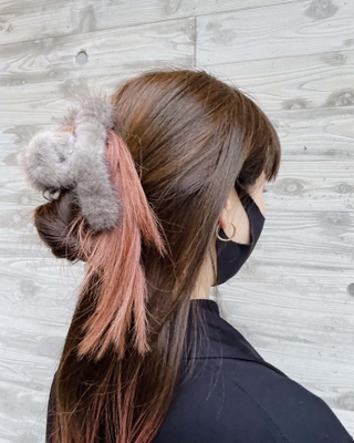 ミンクファー ヘアクリップ