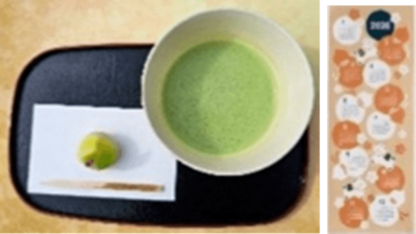 抹茶と上生菓子のセット ～午年カレンダー手ぬぐい付き～（イメージ）