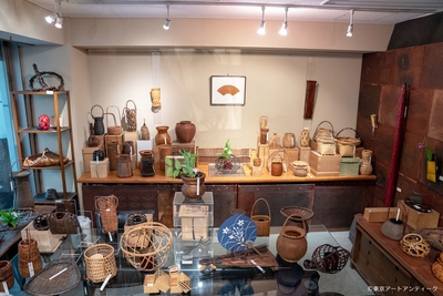 普段の生活に取り入れてほしいと開催した竹籠の展示　花筥-HANABAKO-