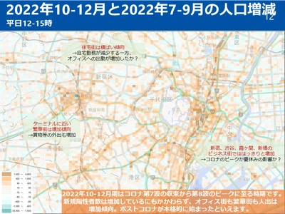 “繁華街の人出は増加傾向”ポストコロナの商圏分析に 役立つ人流データ「あさひる統計」が2月28日アップデート