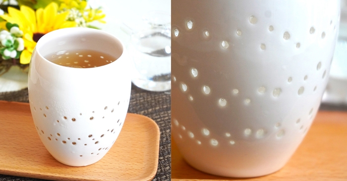 しずく彫り 樽型タンブラー「泡沫」