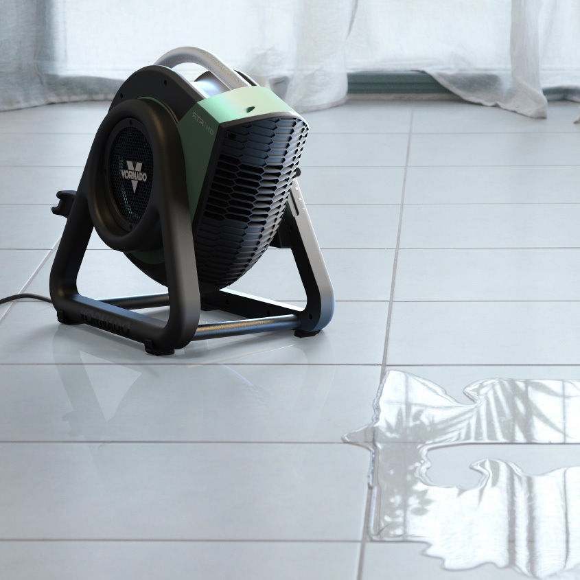 濡れた床の乾燥に