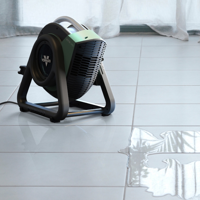 濡れた床の乾燥に