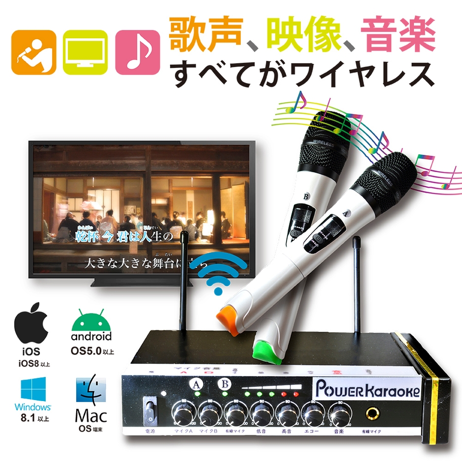 歌声、映像+音楽全てがワイヤレス