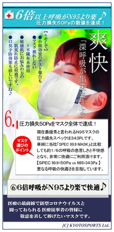 無双パワー6:重要な呼吸はN95マスクの6倍快適