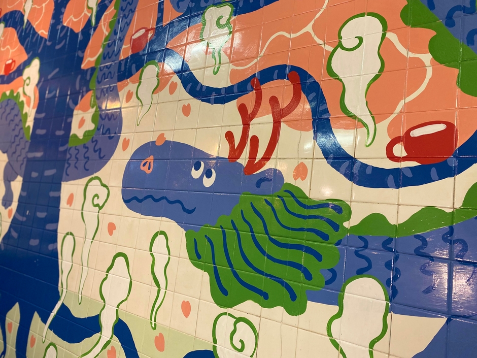 藝術喫茶清水温泉 内部壁画