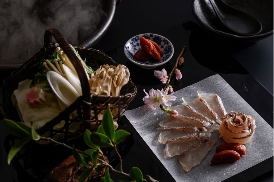 【春の献立一例】鯛しゃぶ。春の息吹を、黄金の出汁にくぐらせて。