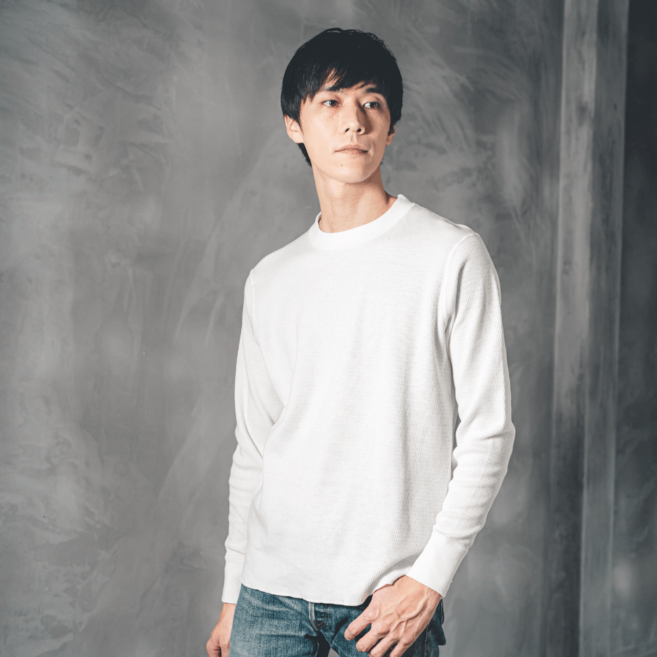 【サーマルTシャツ】ハニカムワッフル レギュラーフィット 長袖｜クルーネック