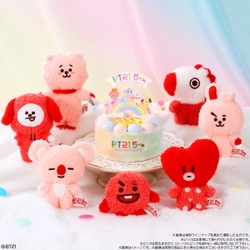 BT21の5周年記念『アニバーサリーケーキ』が登場！ キャラが選べる限定カラーのマスコット付き♪