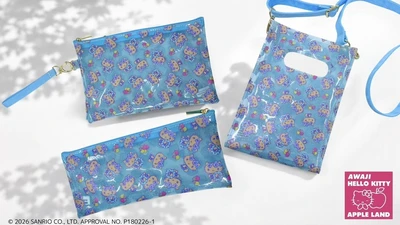 大人気の日焼けハローキティ グッズに新作グッズが登場！
「AWAJI HELLO KITTY APPLE LAND」 日焼けハローキティ グッズ3種
10月31日より販売開始！