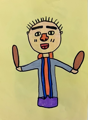 山岡孝平自画像