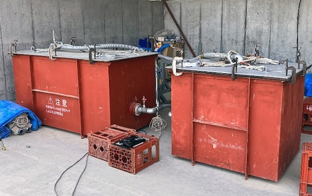 写真1:CO2 固定化仮設備