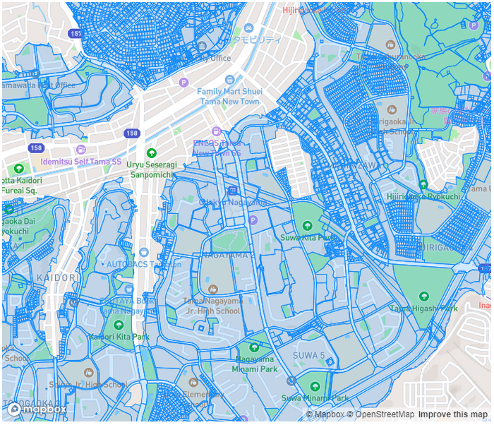 TerraMap APIから取得した登記所備付地図データのポリゴンを描画した例3