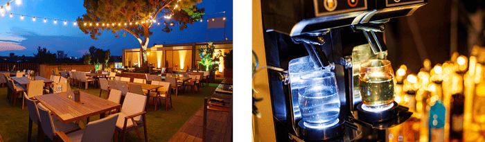 ゆったりとした空間とフリーフローのドリンク