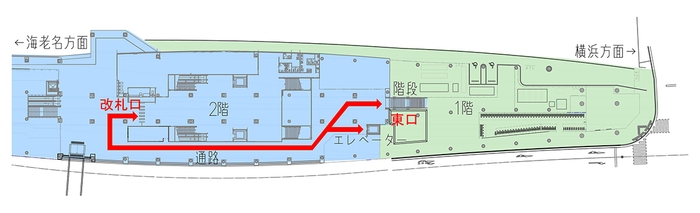 星川駅「東口」位置図 