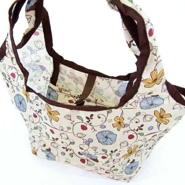 スヌーピーのシンプルな折りたたみエコバッグ