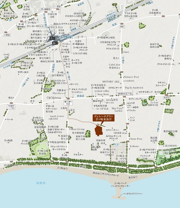 ヴェレーナグラン茅ヶ崎東海岸　現地案内図