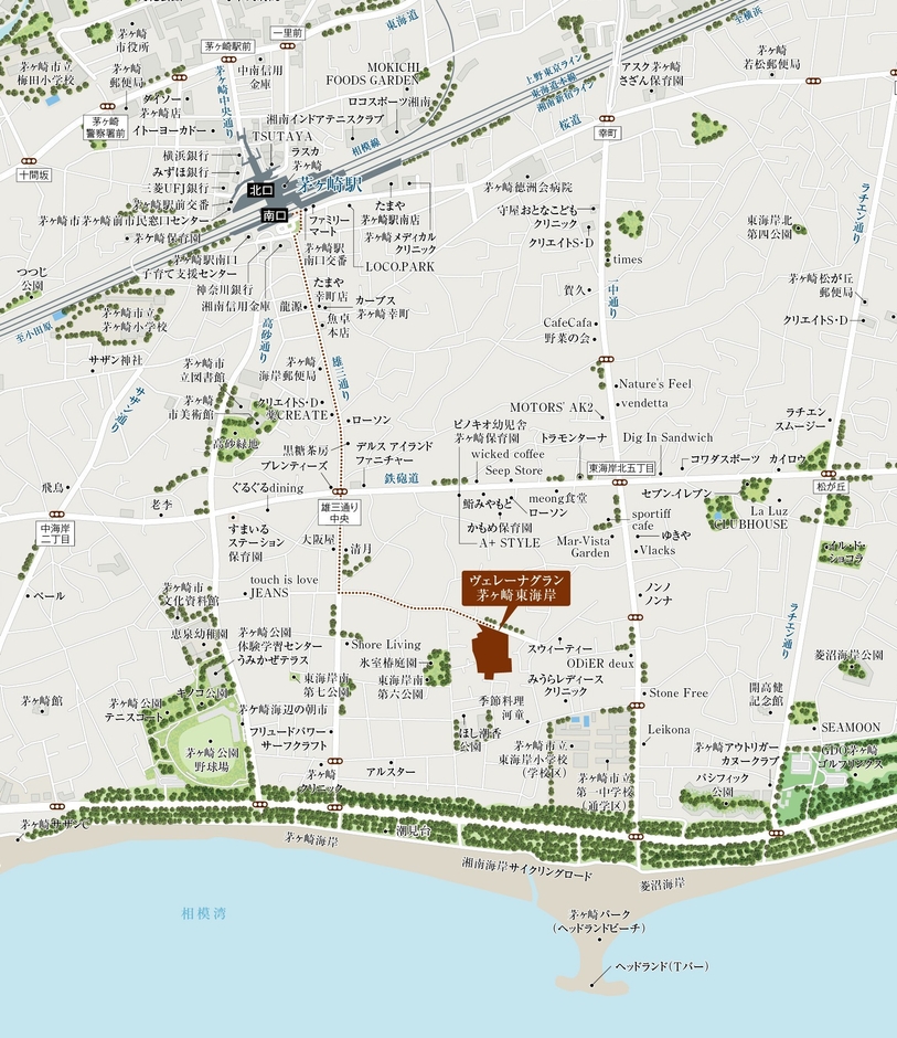 ヴェレーナグラン茅ヶ崎東海岸　現地案内図