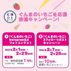 【期間限定】宿泊券や群馬県産いちごが当たる！ 【ぐんま応援びと】SNS投稿2大キャンペーン開催！