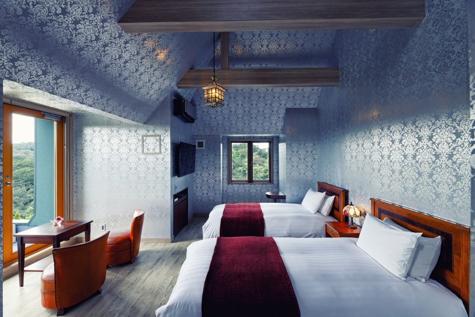 ▲「Auberge フレンチの森」で宿泊