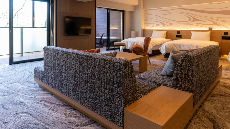 プライベートバレルサウナ×天然温泉露天風呂付客室