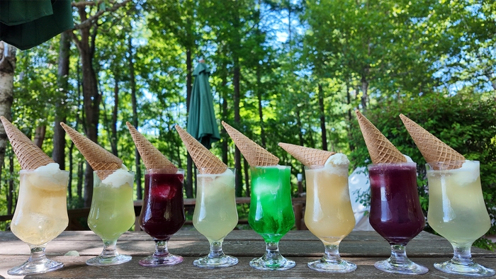 長野県産の果物のクリームソーダ