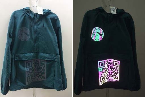 通常時のウェア(左)と強い光が当たった場合(右)