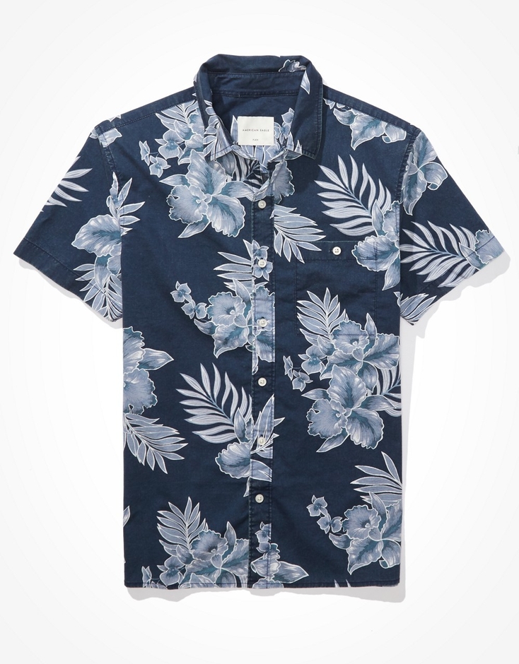 AE プリント ショートスリーブ ボタンアップシャツ ￥6,200