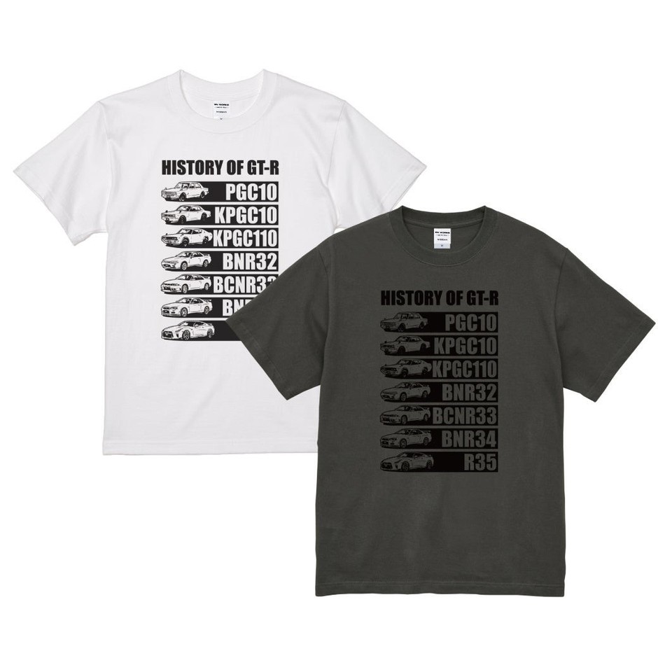 2601NS41-02 NISSAN HISTORY OF GT-R Tシャツ