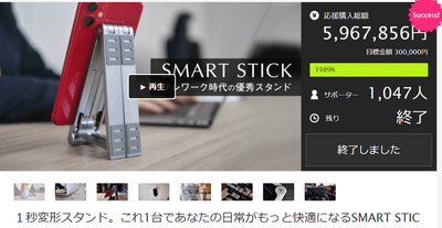 クラウドファンディングで目標金額1000%以上達成の累計880万円の支援を集めました