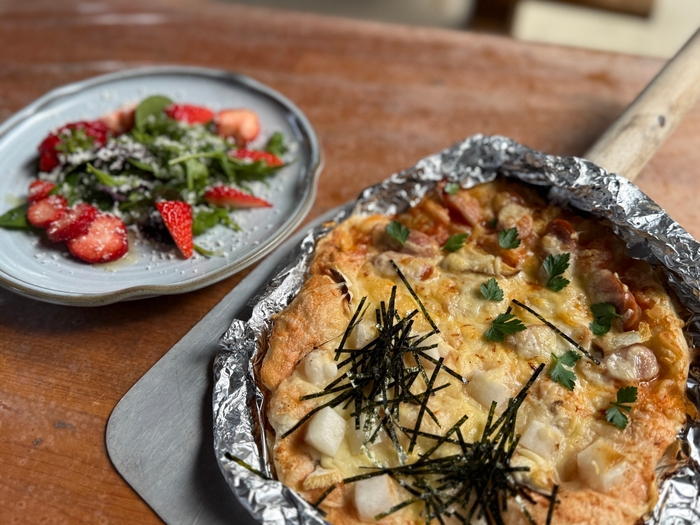 三田産の食材を使ったピザ