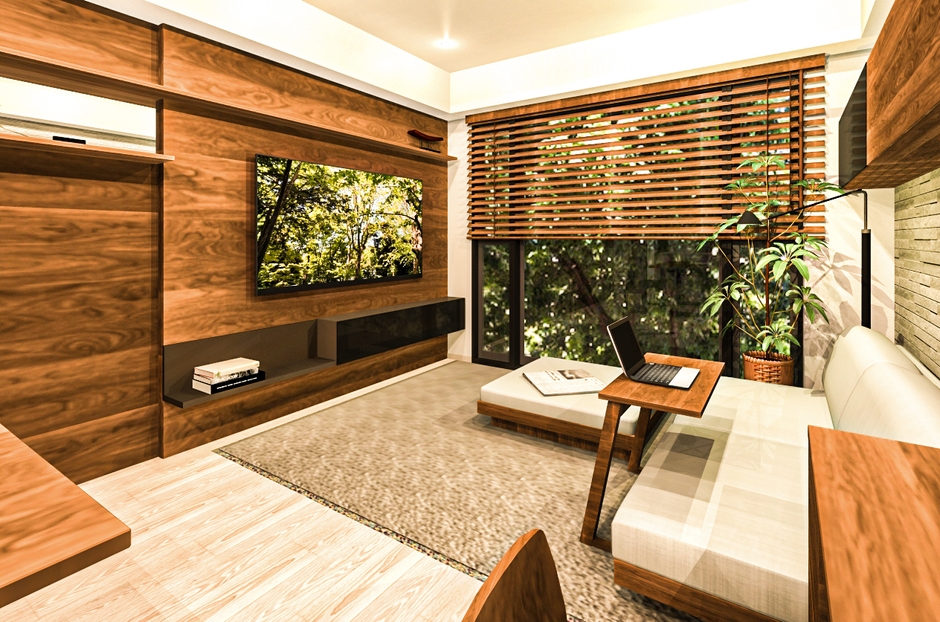 【コーディネート事例】ウォールナットの素材を楽しむテレワークスタイル