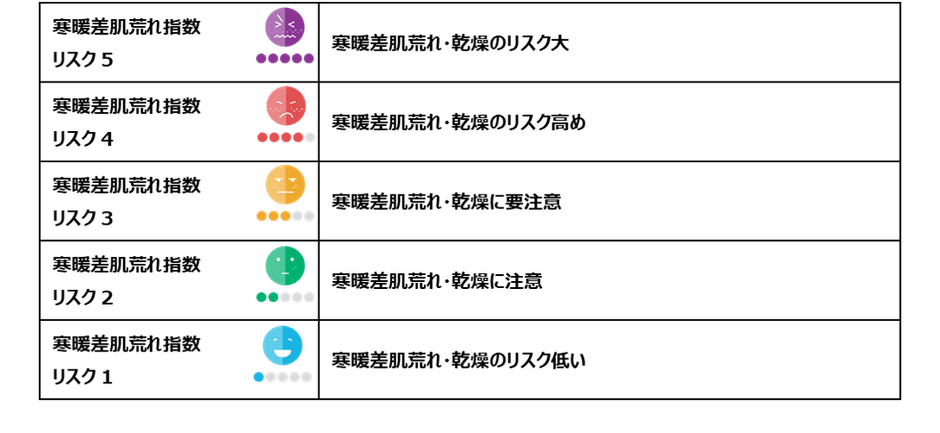 寒暖差肌荒れ指数