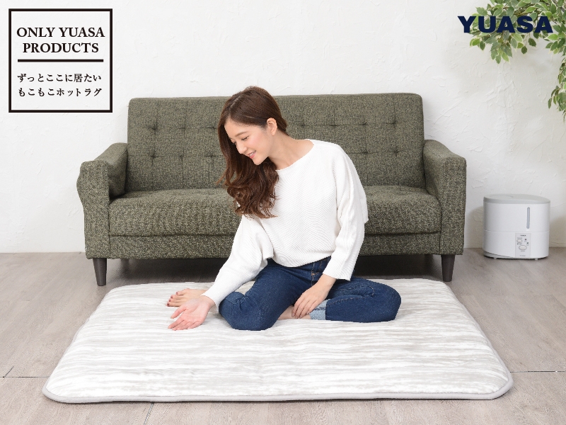 もこもこホットラグ正方形_グレー