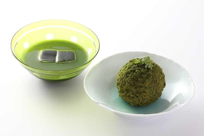 宇治抹茶スイーツ 苔玉っちゃ(こけだまっちゃ)と冷抹茶/抹茶