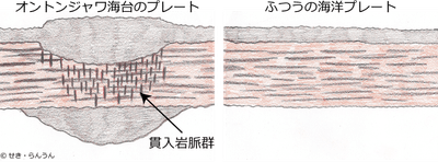 図1. 本研究でわかったオントンジャワ海台のプレートの模式図