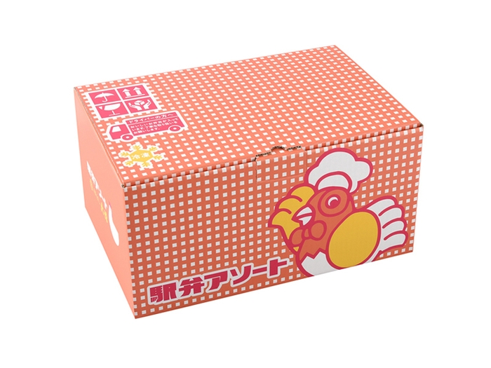 チキン弁当をイメージした箱に入れてお届け