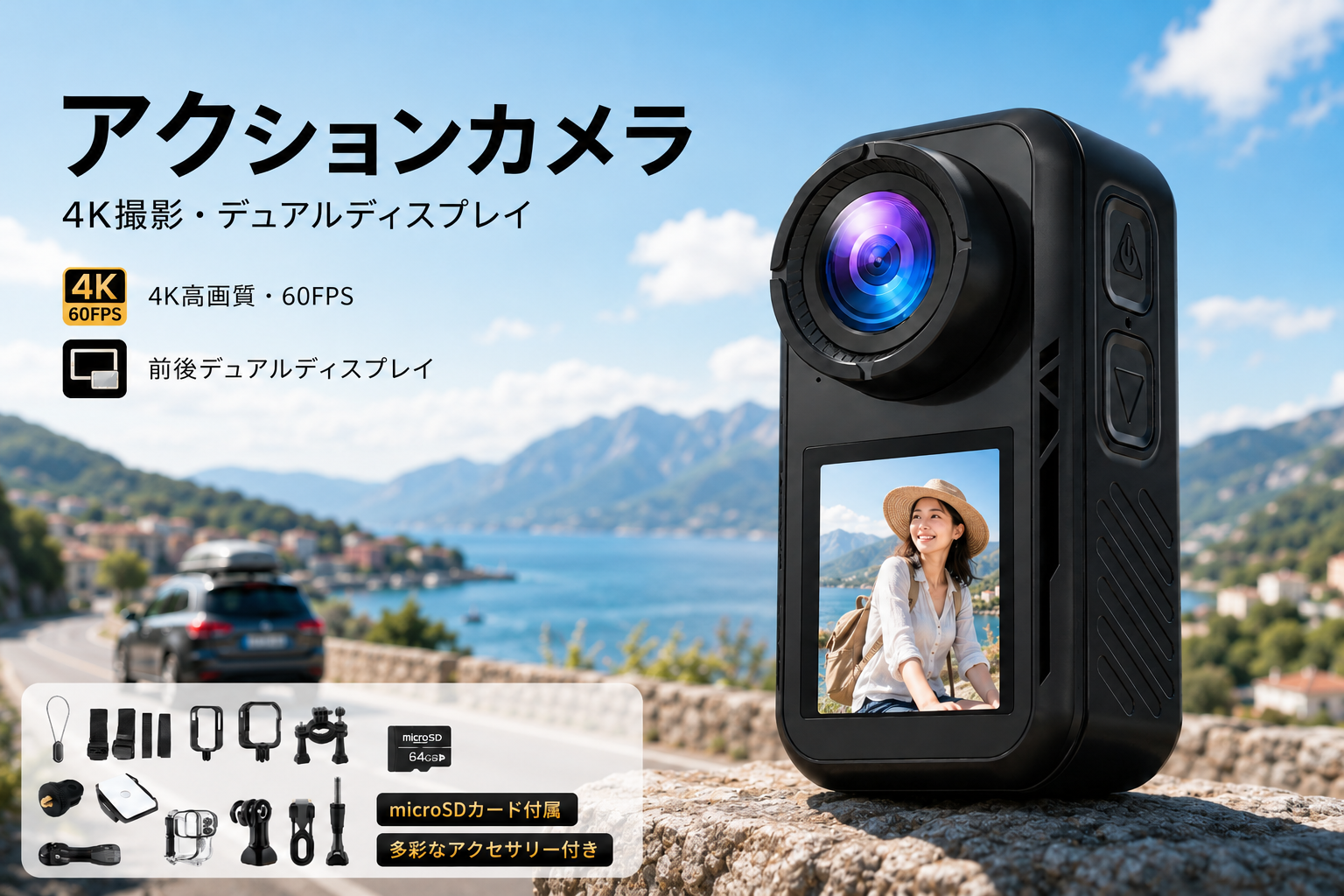旅の思い出を、もっと自由に。66gのマグネット着脱式アクションカメラで、Vlog撮影を身軽に
