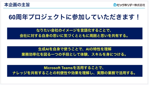 生成AIの力を借りて創業60周年ビッグホリデー記念 ロゴマークデザイン案社内公募により決定のお知らせ