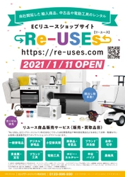 中古品・ジャンク品販売＆個人向け電動工具レンタルなどを扱う ECリユースサイト「Re-USEs(リユース)」が1月11日オープン！