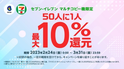 セブン‐イレブン マルチコピー機限定！ 50人に1人ご利用額最大10％還元キャンペーンが2/24スタート！