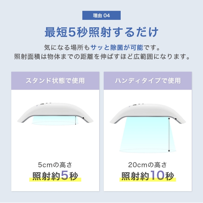 最短5秒照射