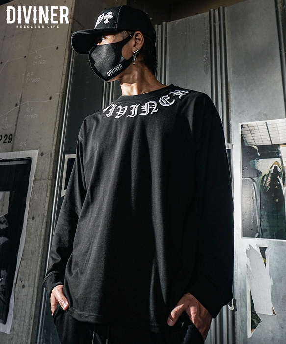 【BlackLetter】Circular Neck Logo L/TEE