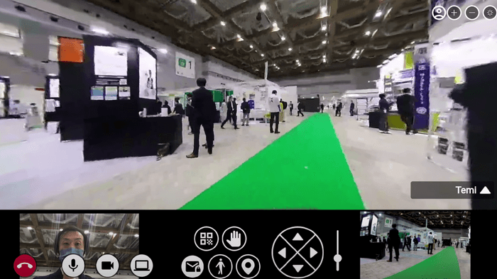 360度カメラ映像とテレロボ映像イメージ